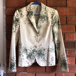 MAXMARA Floral Pattern Cotton Blazer Jacket